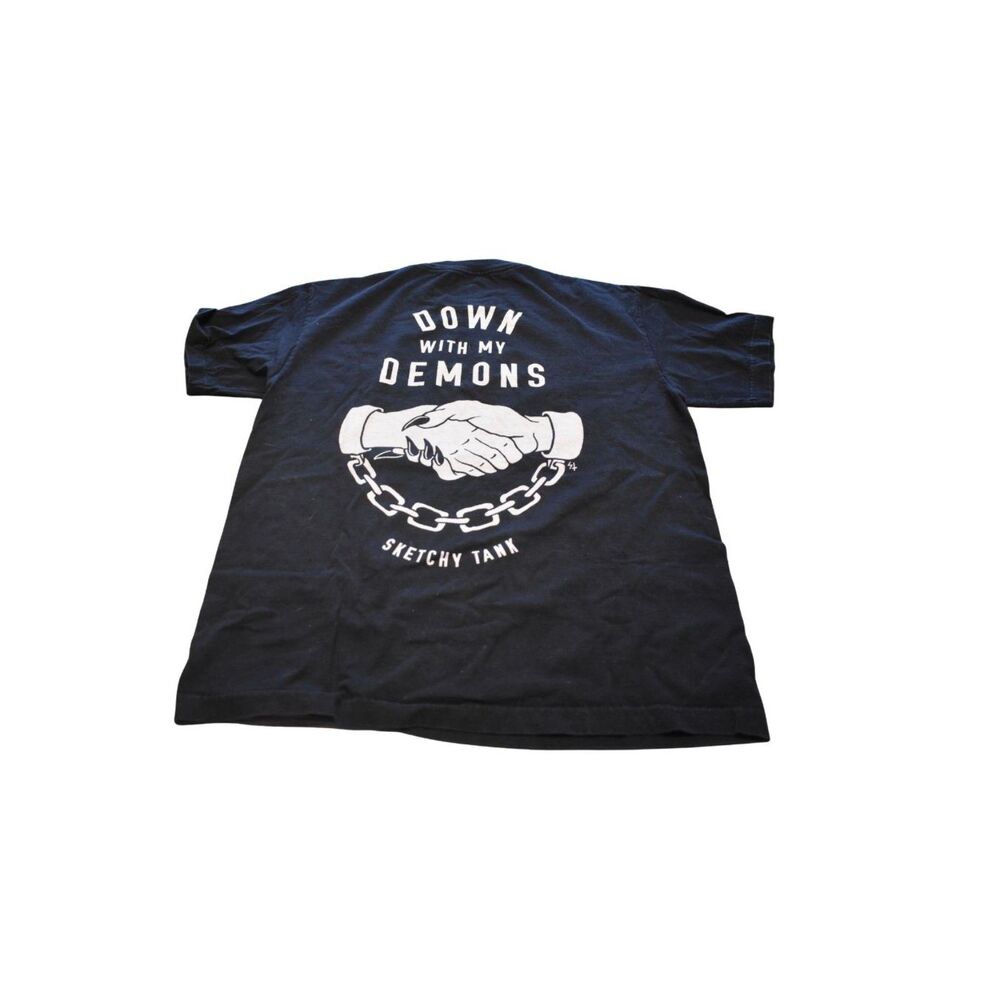 Sketchy Tank Down With My Demons Short Sleeve Tee Black Medium